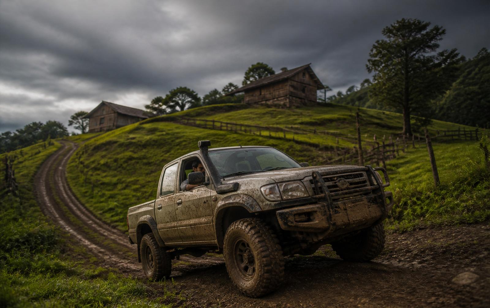Veículo 4x4 em atividade na Fazenda das Máquinas
